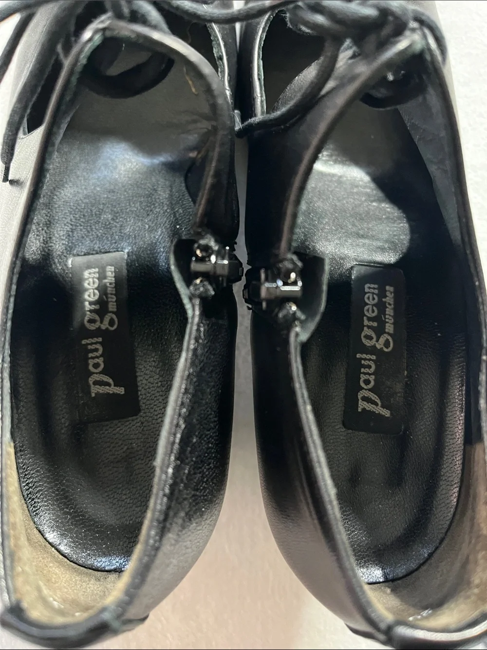 Paul Green size 4.5 (7) black lace up vintage style heels - Picture 6 of 11